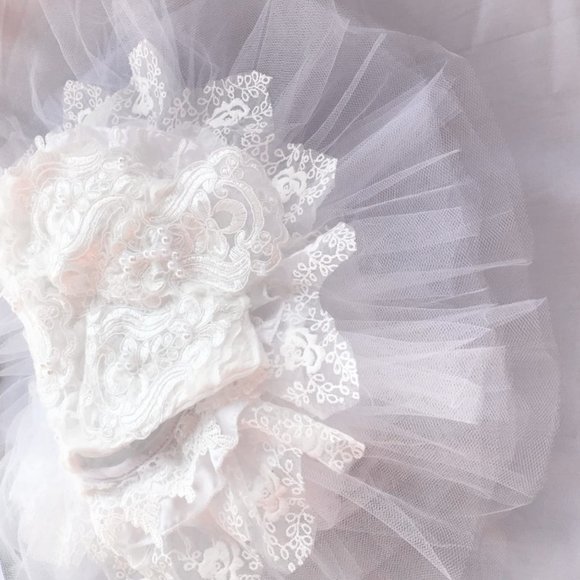 baby girl white lace romper set - Picture 5 of 9